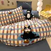 Categoría a Algodón Puro de Grado Materno e Infantil Espesado Cepillado Dibujos Animados Toalla Bordada Juego de Cuatro Piezas para Cama Funda de Edredón de Algodón Puro Juego de Tres Piezas para Cama Sábanas