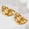 Aretes Cuadrados Rayados de Acero de Titanio de Moda Transfronterizos, Aretes Personalizados de Acero Inoxidable Electrochapado en Oro de 18K de Lujo Ligero de Gama Alta