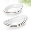 Prato de petiscos de melamina para bar/karaokê, imitação de porcelana, louça de restaurante ocidental, prato criativo para jantar, prato binaural em formato de barco, prato frio.