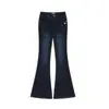 Jeans Acampanados Azules Vintage para Mujer, Ajuste Delgado de Otoño, Levanta Glúteos, Cintura Alta, Pantalones Bootcut de Longitud Completa