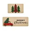 Alfombrillas de Navidad transfronterizas, lavables y fáciles de limpiar, absorbentes y antideslizantes, juego de alfombrillas de cocina de terciopelo de cristal