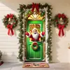 Cubierta de puerta del Grinch Navideño transfronteriza, decoración de puerta principal, colgante de puerta exterior para fiesta navideña, bandera feliz de monstruo navideño