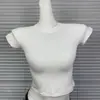 Novo Top Cropped Esportivo Básico Estilo Kim Kardashian de Kendall Jenner Camiseta Curta de Algodão Manga Curta Feminina