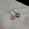 Brincos Geométricos Vintage com Esmalte Drip Glaze, Brincos Minimalistas Franceses de Alto Padrão, Brincos de Tarraxa Florais Elegantes Versáteis de Nicho para Mulheres