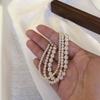 Pulseira de Pérolas Shijia Niche de Luxo Leve Sensação High-end Exquisita Feminina 2024 Novo Estilo Pulseira Clássica Elegante