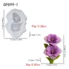 Molde de silicona de rosa tridimensional 3D con hojas, molde para pastel de mousse y pastel de luna de grado alimenticio, vela perfumada DIY