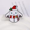 Alto senso nicho desenhos animados bonito metal emblema da árvore de Natal roupas saco acessórios boch de Natal joias atacado