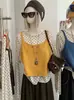 Conjunto de dos piezas para mujer KEKEZOON con camiseta de manga larga y cuello redondo con estampado floral pequeño + top de punto 9035