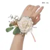 Flores de Pulso para Grupo de Noiva e Madrinhas de Casamento Europeu e Americano Transfronteiriço, Boutonnières de Rosa, Boutonnières para Formatura, Baile de Boas-Vindas
