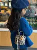 Moda Otoño e Invierno Estampado de Leopardo Bolso Cuadrado Pequeño Bolso de Hombro Único Cruzado para Niñas Mini Elegante Exquisito Accesorio de Viaje Bolso para Labiales