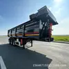 Exportación transfronteriza semirremolque basculante trasero en forma de U de 3 ejes, vehículo de transporte de arena y grava, remolque de transferencia de residuos de construcción