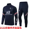 Uniforme de Entrenamiento de Fútbol para Adultos Modelo Antiguo 2122 para Hombres y Mujeres, Camiseta de Fútbol de Manga Larga para Primavera, Otoño e Invierno con Pantalones Cónicos, Neymar Messi