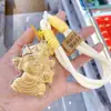 Gato de la Fortuna Dorado Dios de la Riqueza Cadena para Teléfono Correa Colgante Llavero Yuanbao Accesorios Regalo de Año Nuevo Gama Alta