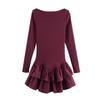 Vestido de Mujer de Estilo Europeo y Americano de Venta Caliente Transfronteriza de Aliexpress, Nuevo Diseño de Dobladillo Plisado Multicolor