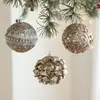 Nueva Bola de Navidad de Espuma Colgante Heterosexual Color Champaña Brillo Brillante Polvo Pegajoso Decoración para Colgar en el Árbol de Navidad Arreglo de Decoración Colgante