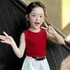 Conjunto de Dos Piezas de Verano para Bebé Niña Estilo Nuevo Moda Infantil Estilo Coreano Top sin Espalda Color Sólido para Niñas Conjunto de Shorts Casual
