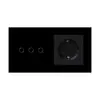 Padrão Europeu 157*86 Tomada com Interruptor Touch Russo Painel de Vidro Tomada com Interruptor Touch Luz Ozon Painel F