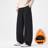 Nuevo producto de otoño e invierno para hombres de talla grande: Pantalones casuales curvos de longitud extendida, holgados y versátiles, adecuados para hombres altos, pantalones de chándal casuales de pierna ancha