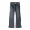 Mu Qiu Moda Masculina 2026 Novos Jeans Americanos Retrô de Peso Pesado Micro-Flare Masculinos Soltos Lavados Desgastados Longos