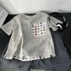 Ropa Coreana para Niños Camiseta de Manga Corta para Niños 2025 Nueva Algodón Puro Ropa de Verano para Niños Camiseta Estampada de Dibujos Animados Moderna y Guapa para Niños