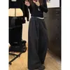 Pantalones Casuales de Cuadros Retro Pequeños y Perezosos para Mujer Otoño e Invierno 2026 Nuevos Pantalones de Pierna Ancha Que Cubren las Caderas y Te Hacen Ver Más Delgada