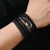 Set Creativo y Personalizado de 4 Pulseras Tejidas de Cuero Hechas a Mano para DIY, Estilo Retro Artístico, Simples Accesorios de Moda Transfronterizos Nuevos