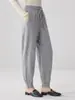 Pantalones casuales de cachemir 100% puro para otoño e invierno para mujer, pantalones largos de punto holgados de cintura alta con efecto adelgazante, versátiles y de largo hasta el suelo