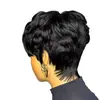 Pelucas Europeas y Americanas para Mujer Transfronterizas, Pelucas Completas de Pelo Corto, Moda Africana Negra de Cabello Sintético Corto Natural
