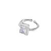 374 Estilo coreano ins Niche Design Elegante All-match Micro-incrustado Zircon Irregular S925 Sterling Silver Anel Aberto para Mulheres