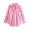 Comercio exterior al por mayor 2022 Primavera y otoño nueva ropa de mujer estilo europeo y americano moda callejera ocio urbano camisa de popelina multicolor