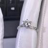 Agite o som ao vivo moissanite seis garra de bambu anel feminino sterling prata s925 moda luxo confissão presente atacado