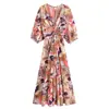 Saia Longa Za Dress Europeia e Americana Transfronteiriça Aliexpress Feminina de Verão Nova Street Casual Popeline Estampada