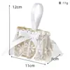 Bolsa de lino creativa estilo occidental bolsa de dulces regalo de luna llena para bebé caja de dulces sección de mariposa decoración de encaje