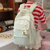 Mochila nueva de gran capacidad para niñas, simple y versátil para uso en el campus, fresca y dulce, ligera, moderna y casual.