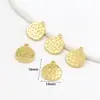 Colgante de Protección de Color Chapado en Oro de 14K con Círculo y Carácter de Fortuna Accesorio de Joyería Hecho a Mano DIY Colgante de Fortuna Dorado Pequeño Encanto D105
