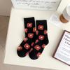 Calcetines de Corea del Sur para mujer, otoño e invierno, nuevos, de caña media, calcetines para mujer, venta al por mayor, bordado de florecitas, combinan con todo, tendencia de Instagram, calcetines de felpa para mujer