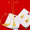 Conjunto de Colar Cubo de Gelo Triturado Brilhante Estilo Shui Bei Gold Shop para Mulheres Pulseira Escovada Argolas Brincos Joias