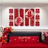 Set de decoración de habitación de boda para un nuevo hogar festivo, decoración de pared de fondo de dormitorio, guirnalda de personaje de terciopelo de alta gama "feliz" para decoración