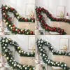 Decoraciones Navideñas Ratán Encriptación Guirnalda de PVC Centro Comercial Ventana Marco de Puerta Set Suministros Terminados Ratán Verde