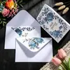 Sobre de Papel Kraft con Flor Grande, Sencillo y Fresco, Tarjeta de Felicitación Hecha a Mano de Alta Gama, Tarjeta de Invitación, Especial para Enviar por Correo