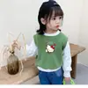 Camiseta de Manga Larga de Dos Piezas Falsas para Niñas Primavera y Otoño 2025, Sudadera, Camiseta Base, Estilo Ins para Bebés y Niños