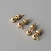 Brincos de Bola Pendurados de Ferro com Ganchos para Orelha, Conjunto Completo com Tampões de Orelha, Acessórios para Brincos Feitos à Mão DIY