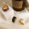 Anillo Tricolor Opcional con Esmalte Retro Francés para Mujer Anillo de Alta Gama Estilo Coreano Ins Estilo Europeo y Americano Anillo de Dedo Distintivo Moderno