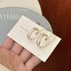Pendientes de plata 925 con forma de gota de esmalte tipo C de Corea del Sur, de estilo nicho de lujo, con un diseño sencillo y elegante de alta gama para mujer.