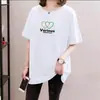 2026 Camiseta de Manga Corta Holgada Verano Nueva Talla Grande Ropa para Mujer Longitud Media Cubre el Vientre Adelgazante Top Elegante