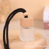Botella de perfume de vidrio cuadrada plana grande de 8 ml botella vacía colgante para coche transparente morado esmerilado blanco esmerilado logo serigrafiado