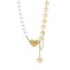Collar de Perlas de Venta Caliente Transfronterizo para Mujeres Punk Hip-Hop Creativo Candado Corazón Cadena Gruesa Cadena de Clavícula Cadena de Suéter Lote