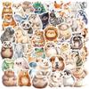 50 pegatinas de grafiti de animales regordetes de acuarela para equipaje, portátil, scooter, taza de agua, decoración impermeable