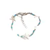 Férias na Praia_Pulseira de Conchas Azuis e Estrelas do Mar para Mulheres, Novos Acessórios de Contas de Ilha para Primavera e Verão, Pulseiras Empilháveis