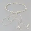 Cinturón Tejido Delgado Estilo Étnico para Mujer con Falda, Cintura Decorativa Retro Casual, Accesorios de Cintura Versátiles Bohemios